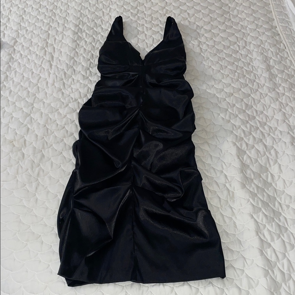 Elegant Black Satin Dress